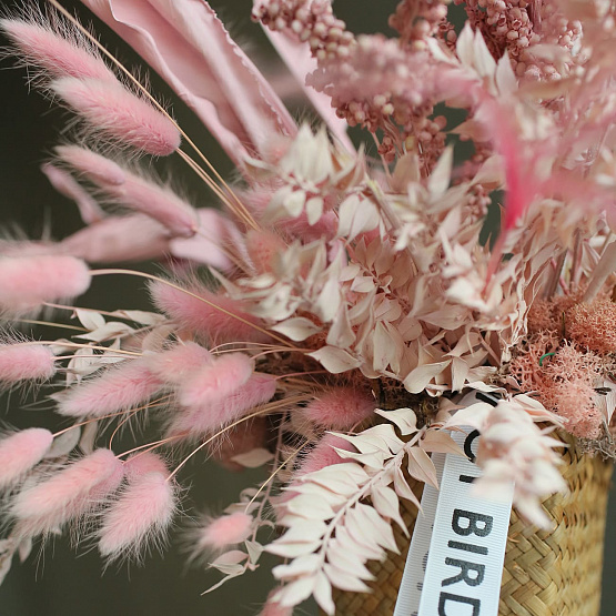 “Flamingo” Dried Flower Composition