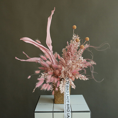 Композиция из сухоцветов «Фламинго»